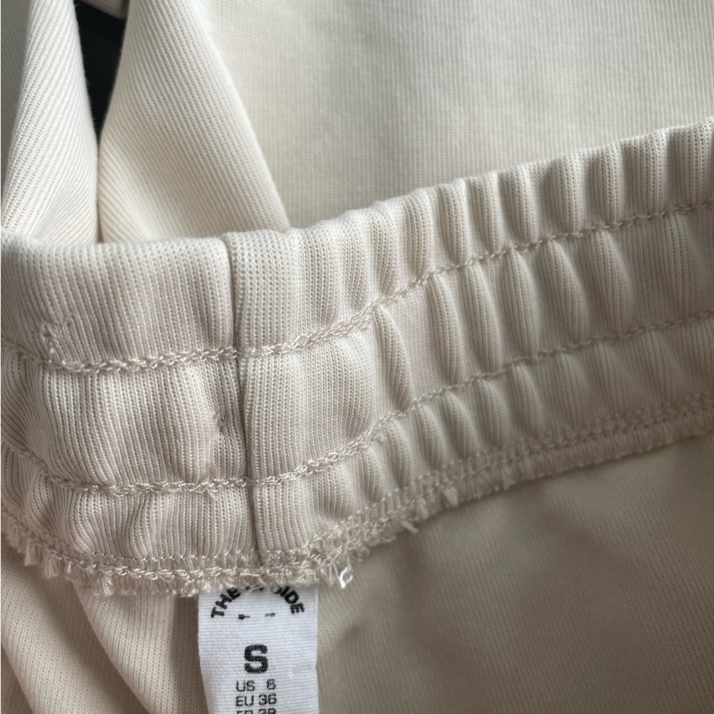 The UpSide Rodeo Franca Wide Leg Track Pants Tan White Small - Picture 4 of 8